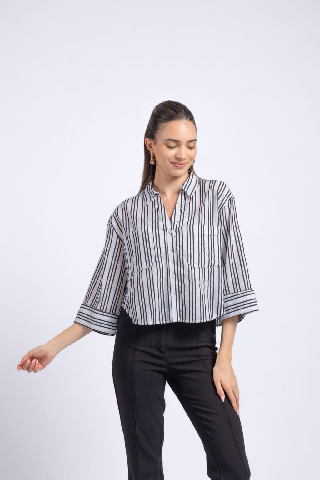 Black striped shirt