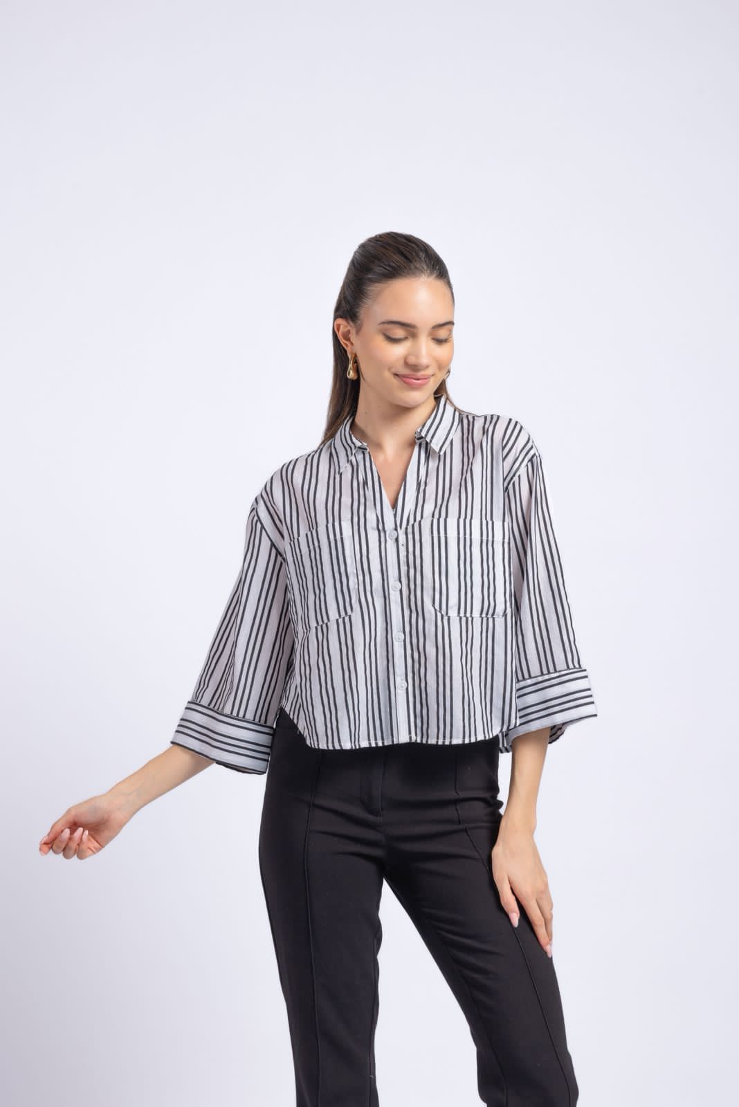 Black striped shirt