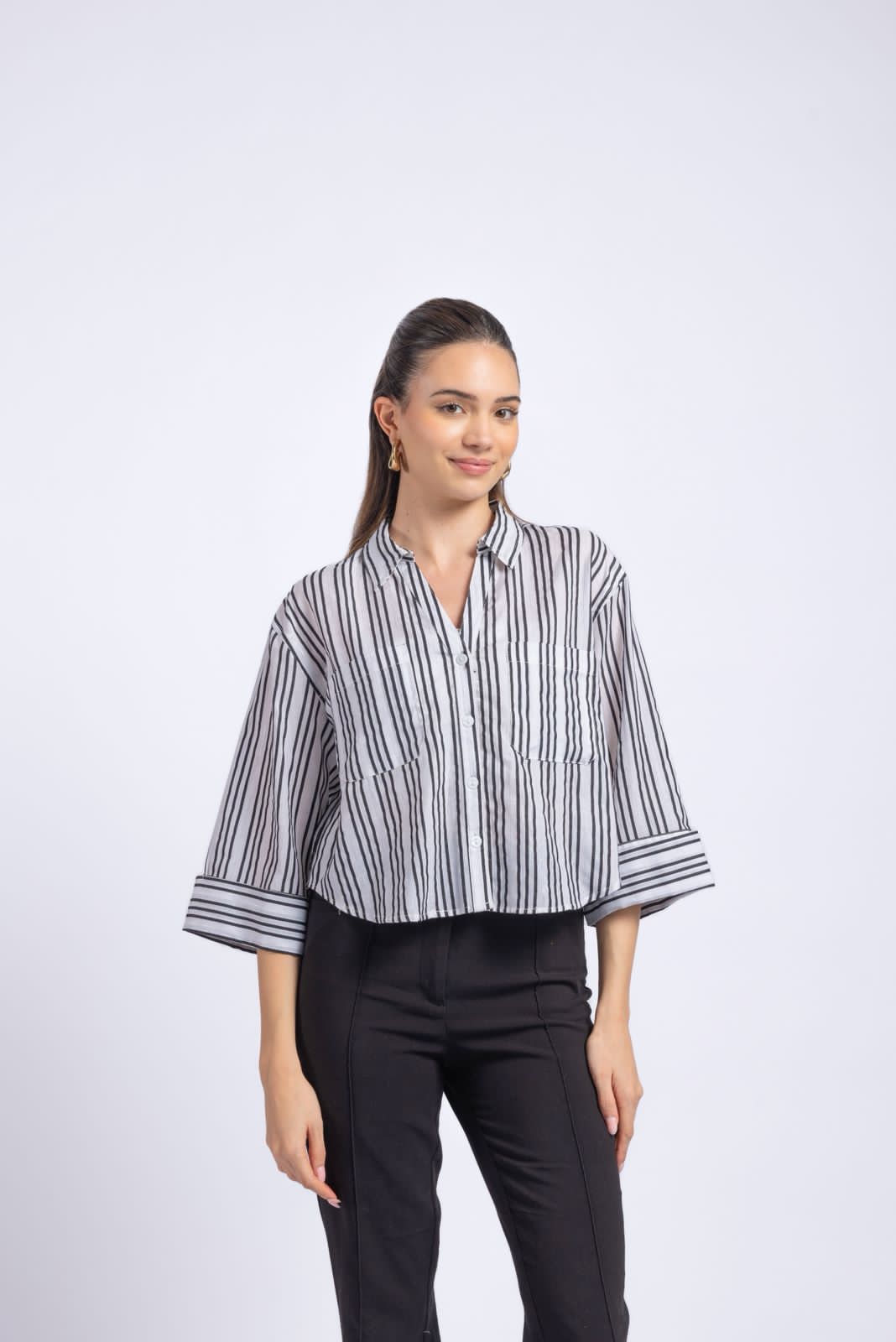 Black striped shirt