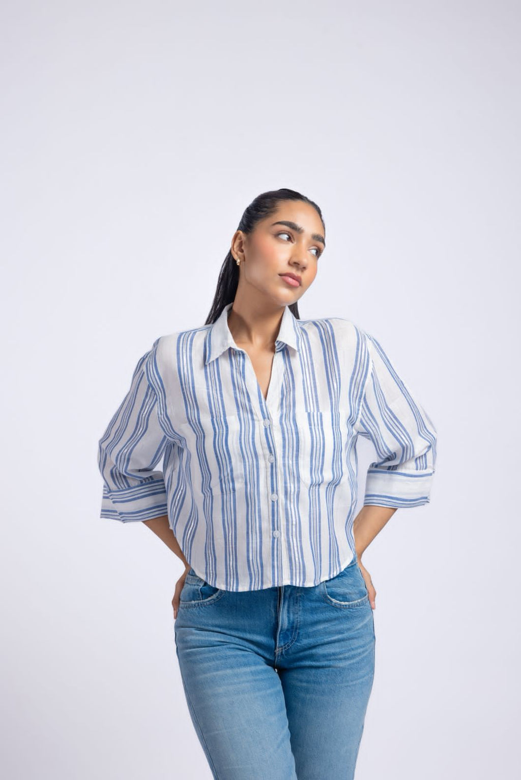 Blue striped shirt