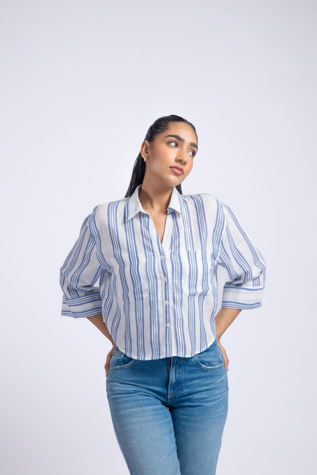 Blue striped shirt