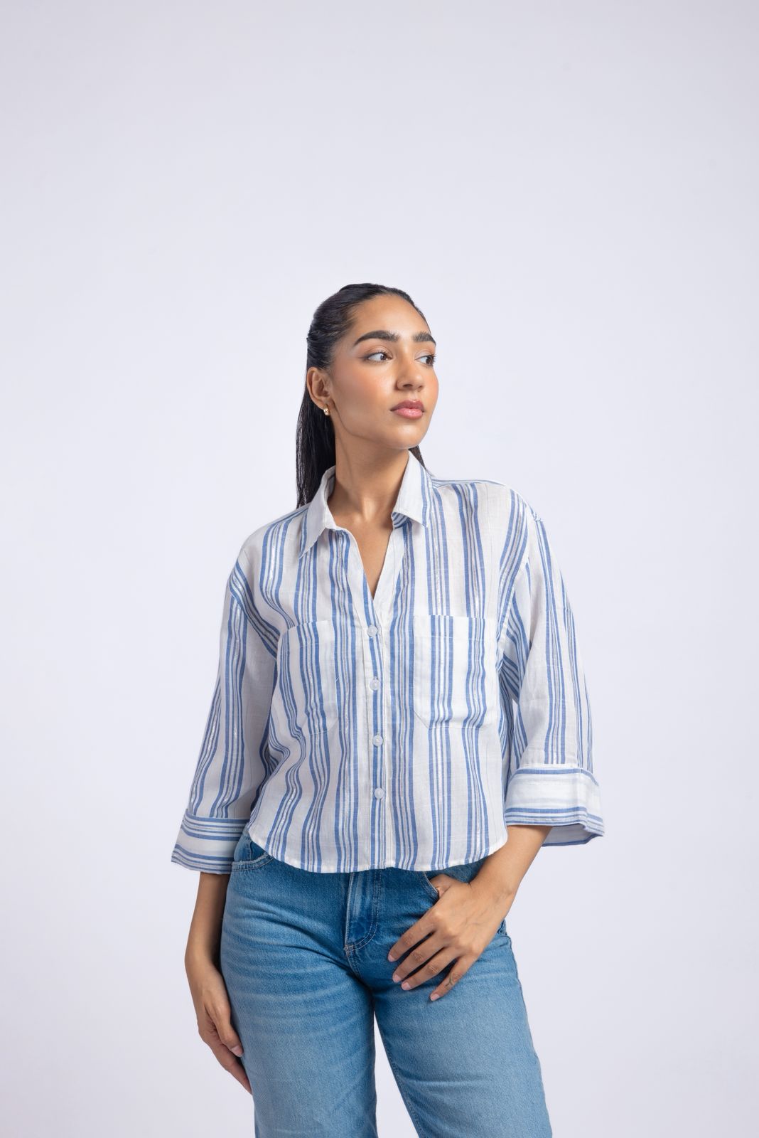 Blue striped shirt
