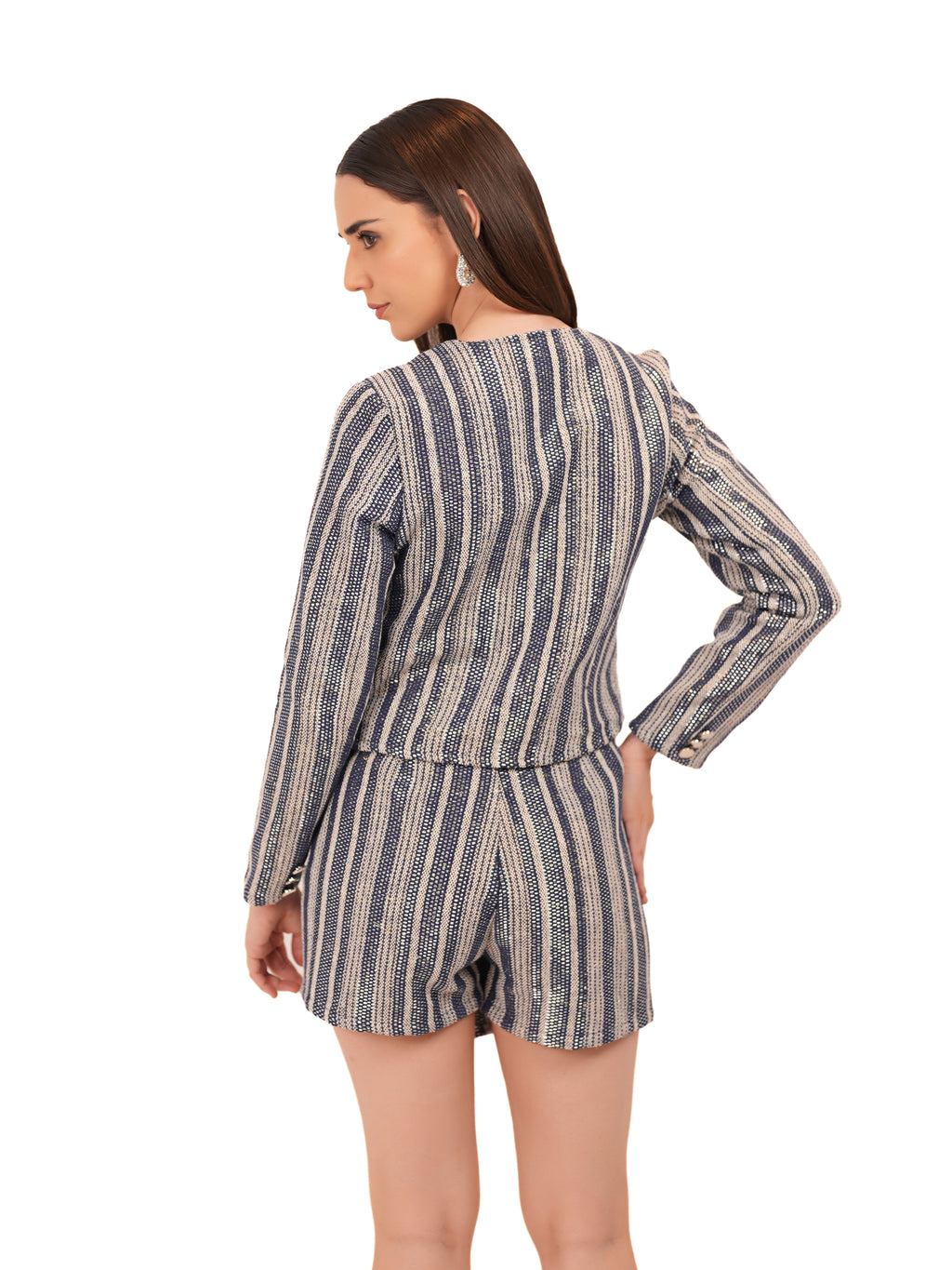 Tweed  Blazer With Front Buttons