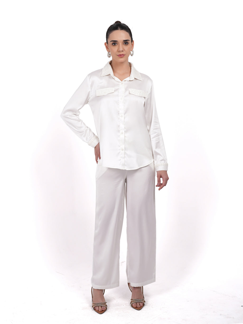 Embellished Shirt With Straight Fit Pants