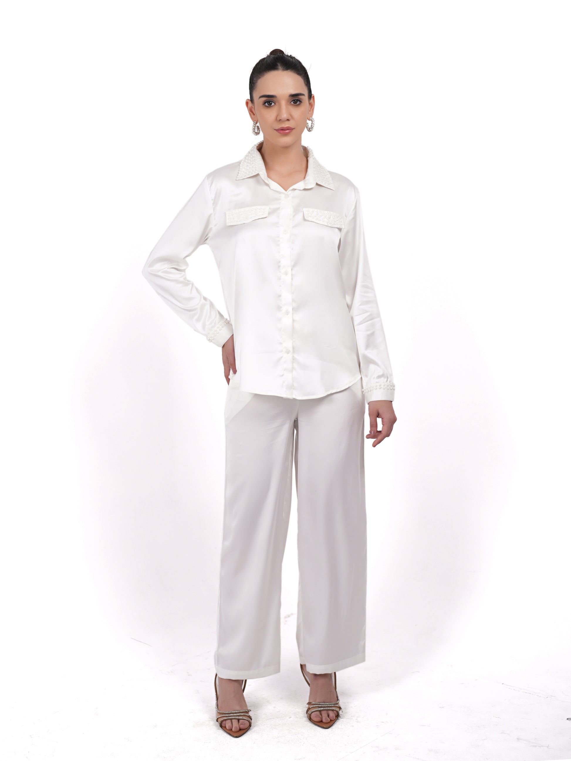 Embellished Shirt With Straight Fit Pants