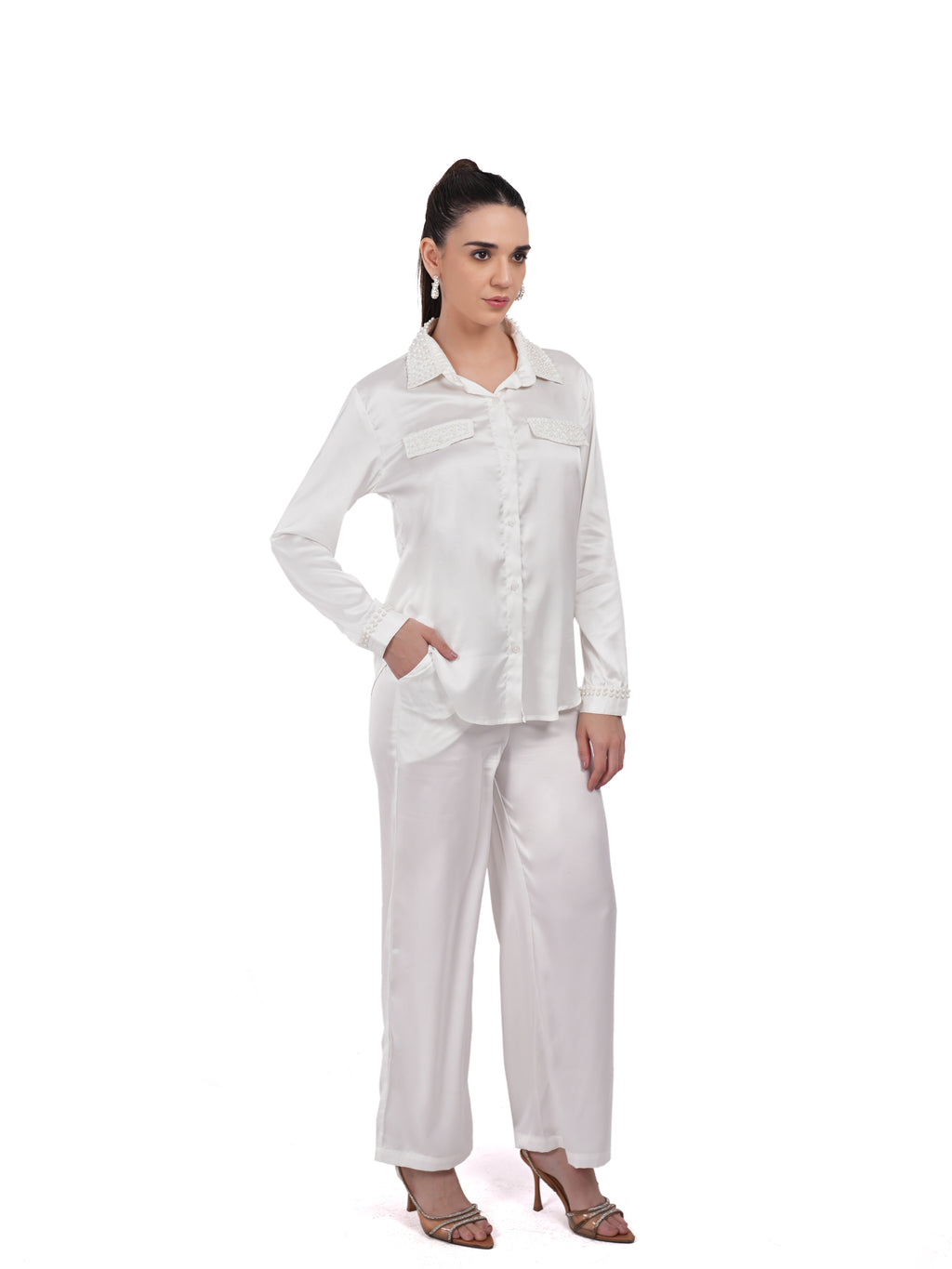 Embellished Shirt With Straight Fit Pants