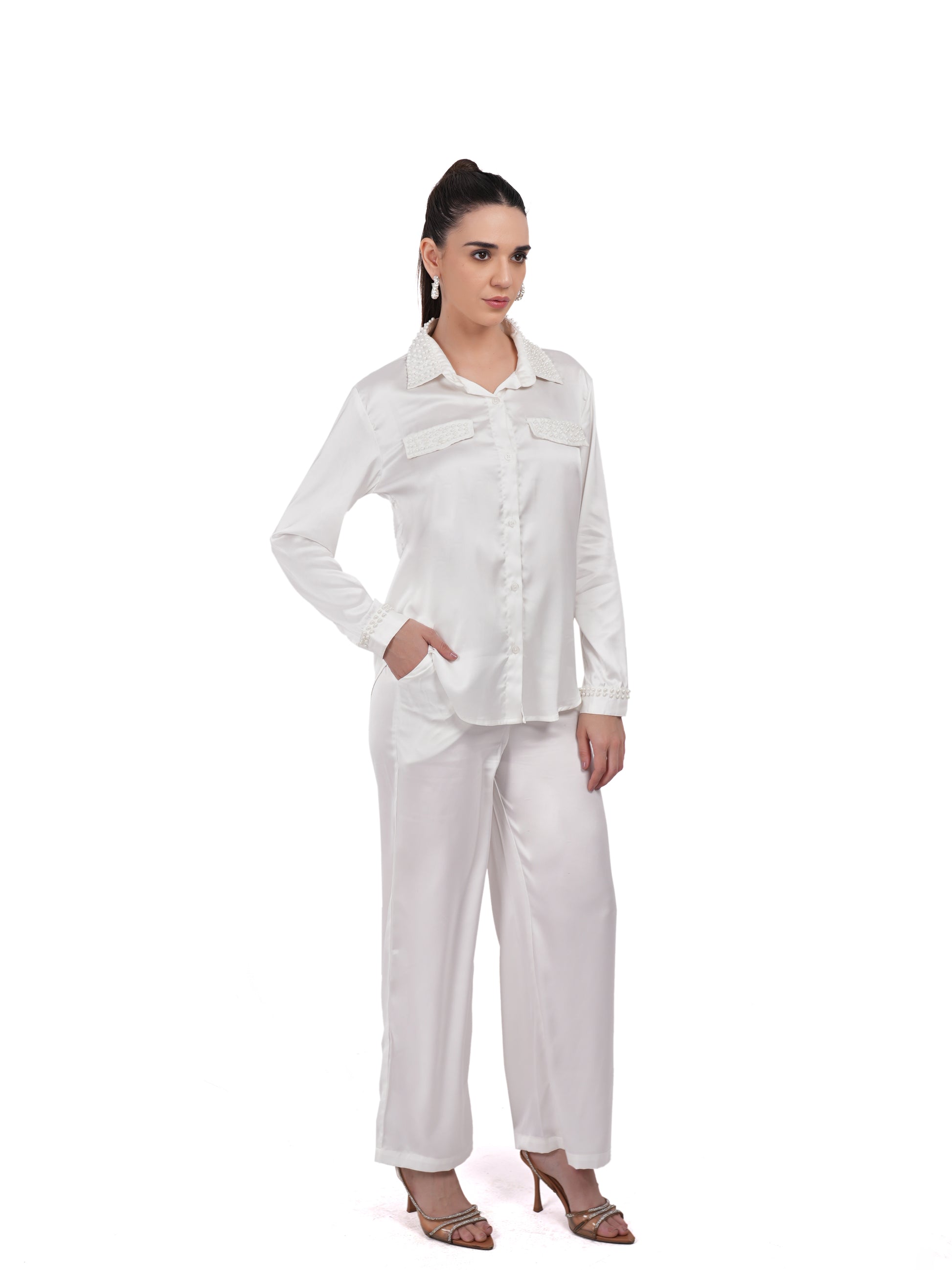 Embellished Shirt With Straight Fit Pants