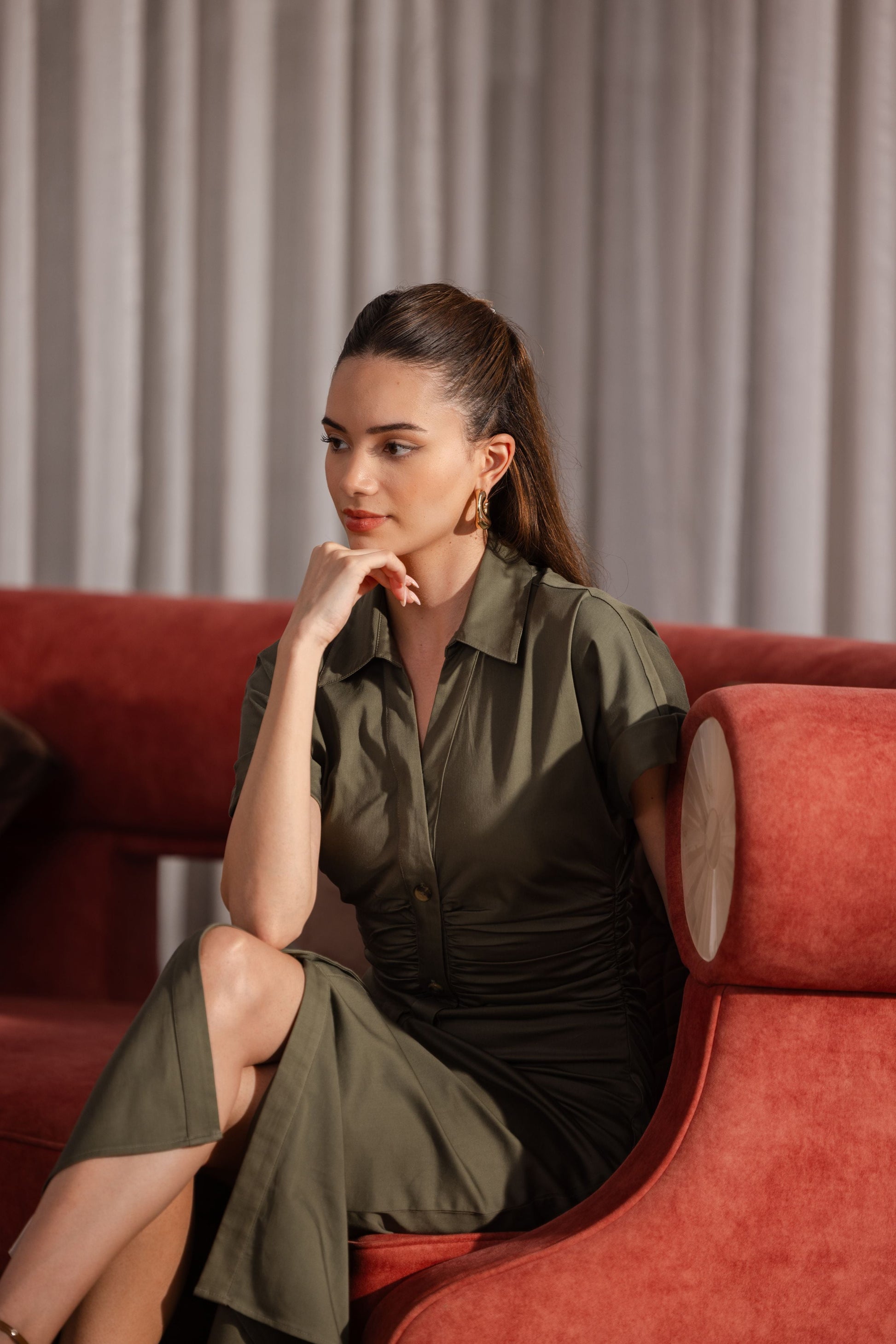 Body-hugging Lycra long dress