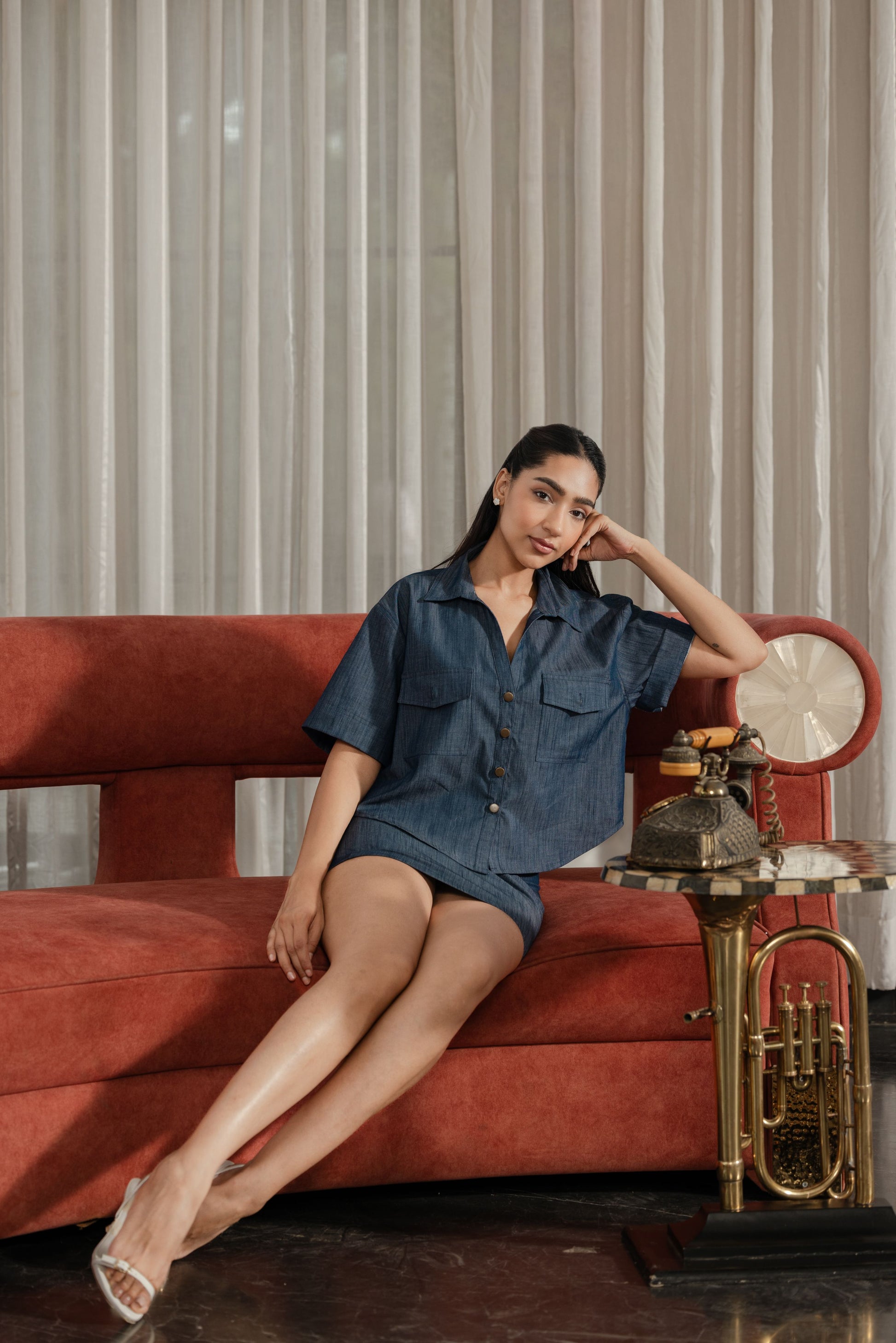 Denim Skirt Co-ord Set