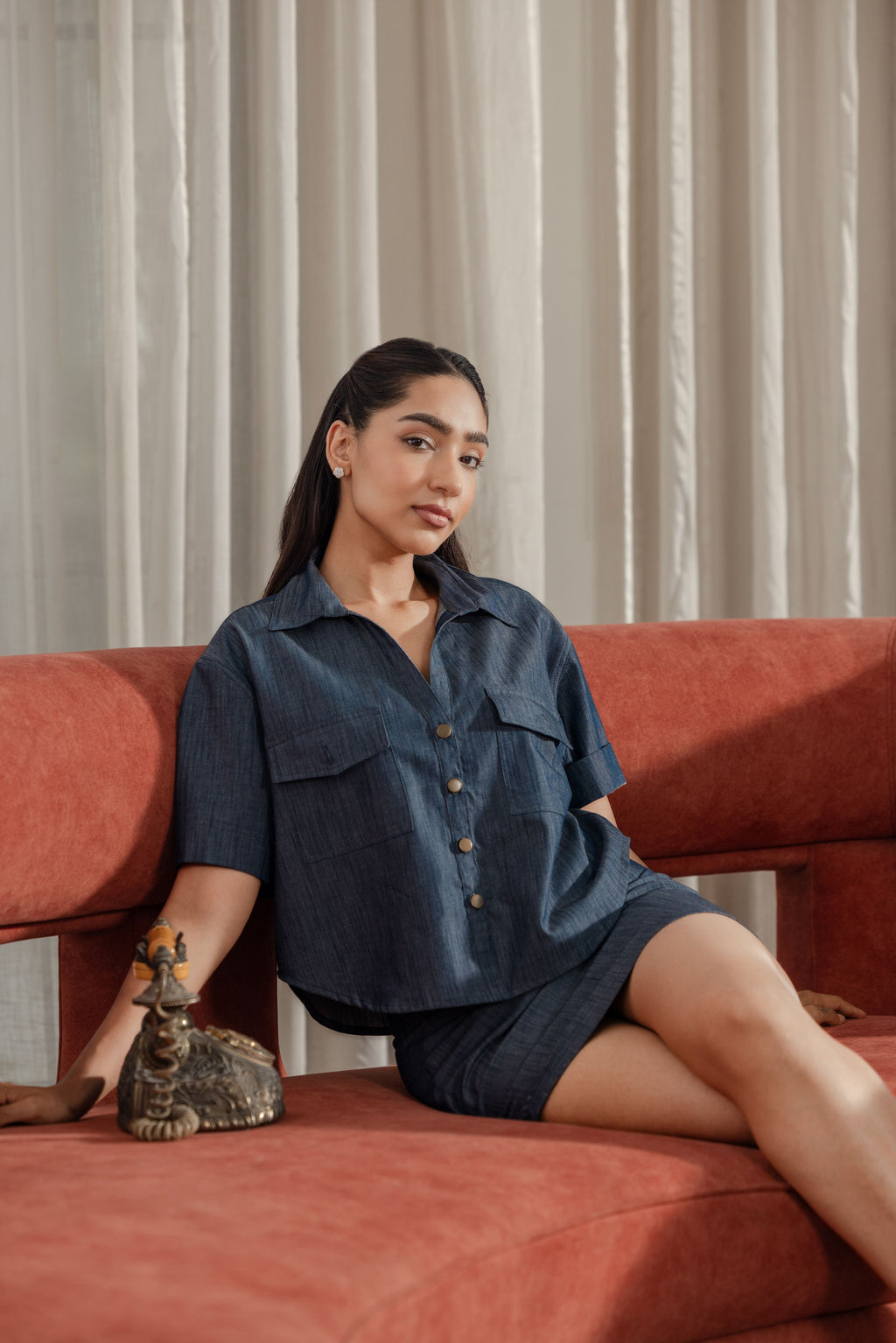 Denim Skirt Co-ord Set