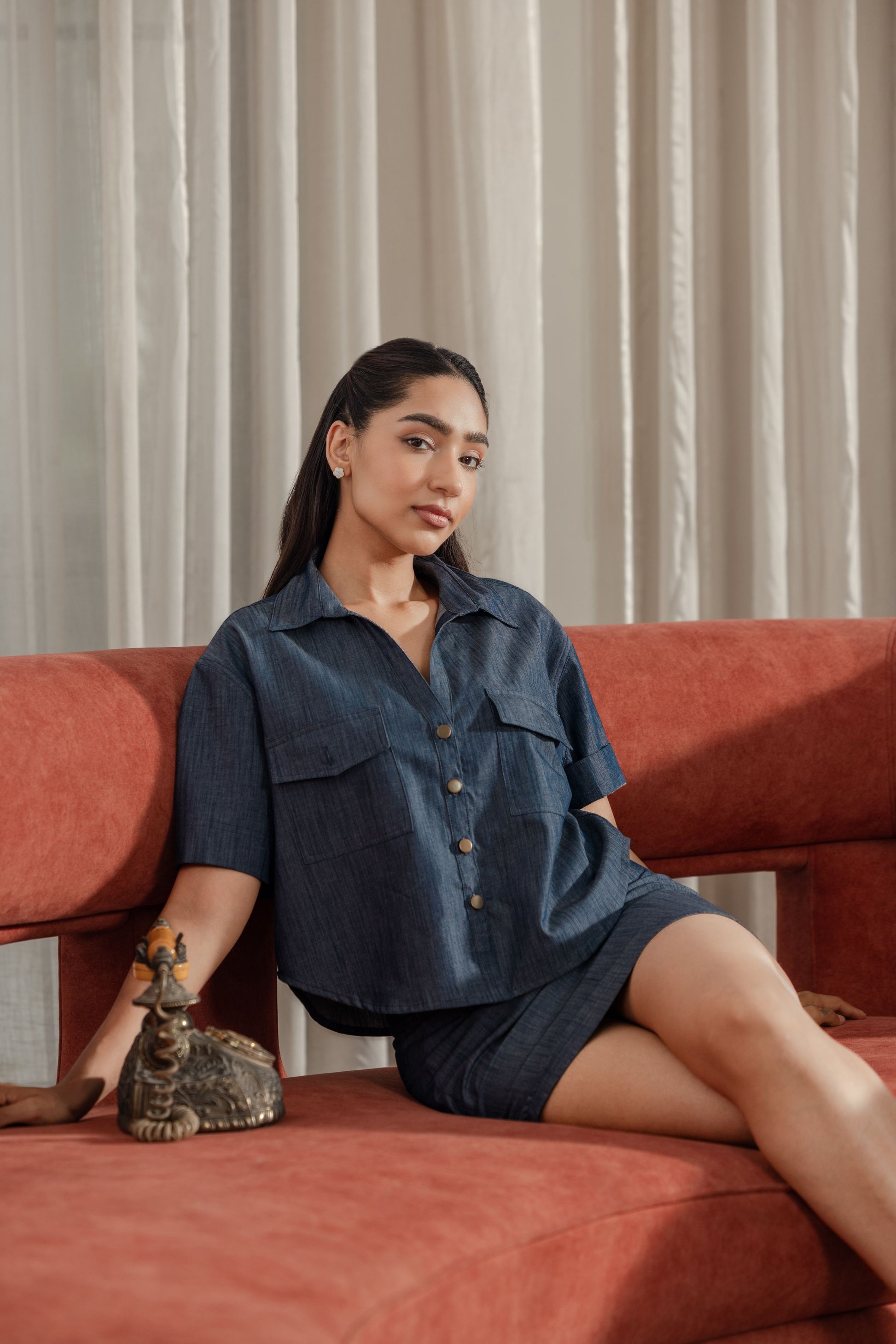 Denim Skirt Co-ord Set
