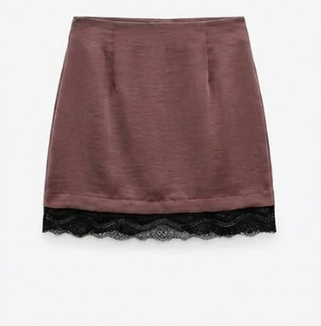 Silk Satin Mini Skirt