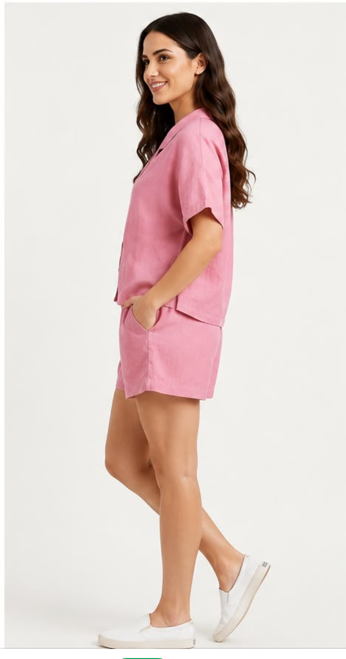 Pink Cotton Summer Co-ord Set