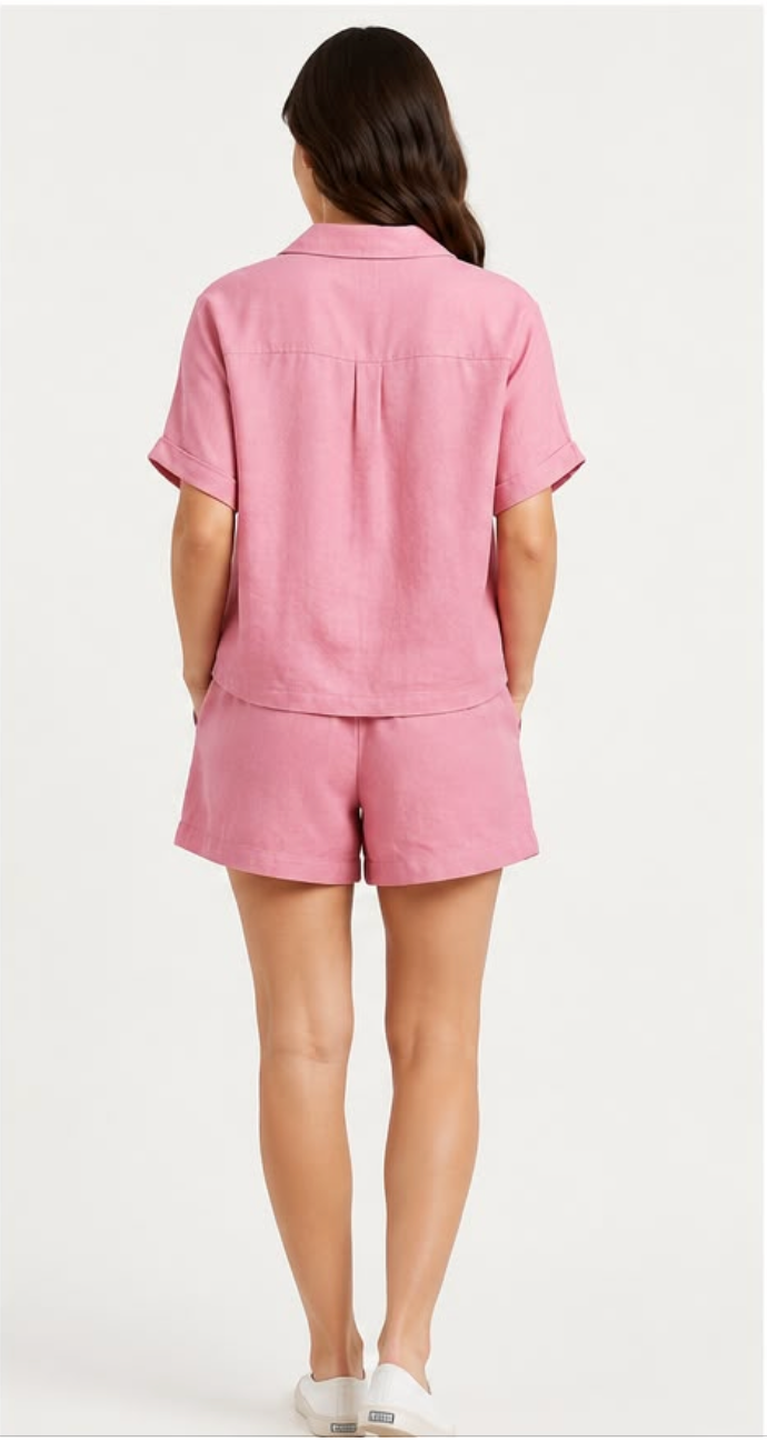 Pink Cotton Summer Co-ord Set