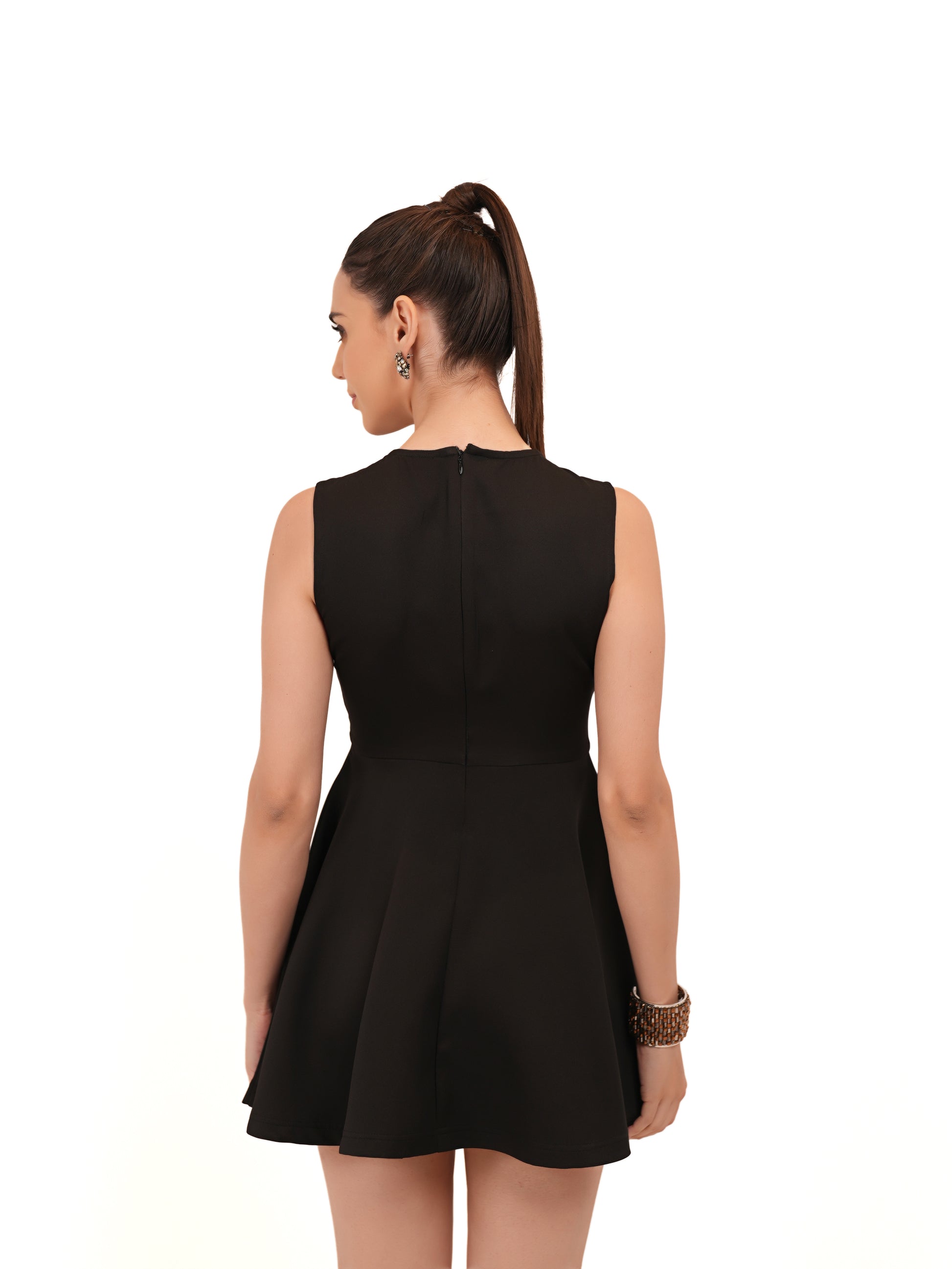slim fit dress slacks Black Fit & Flare Skater Dress for Women