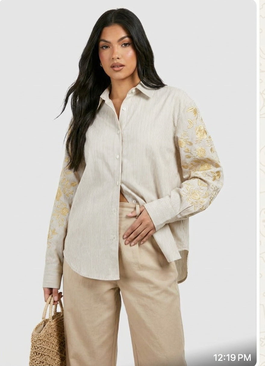 Embroidered 100% Cotton Shirt